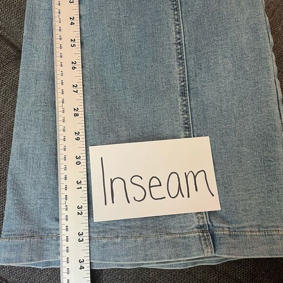 Jealous Tomato High Waist Ruffle Hem Bell Bottom Flare Jeans Tall Stretch Large - Picture 6 of 9